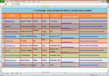 I will provide 30 High-quality, valid and active leads and web research