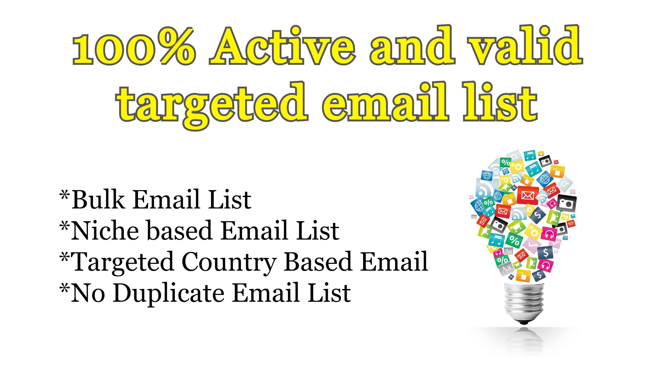 I will provide niche targeted email list active and verified