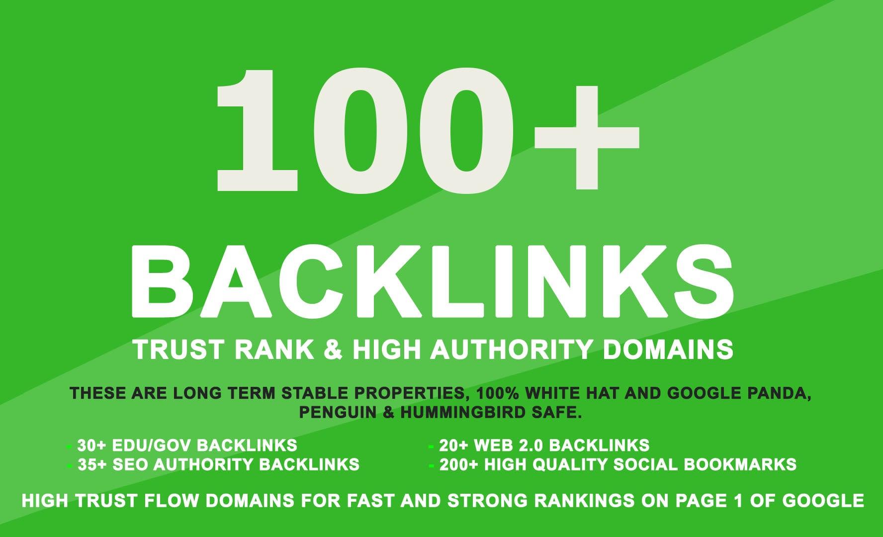 I will do 110 high pr SEO backlinks for rank 1 on google