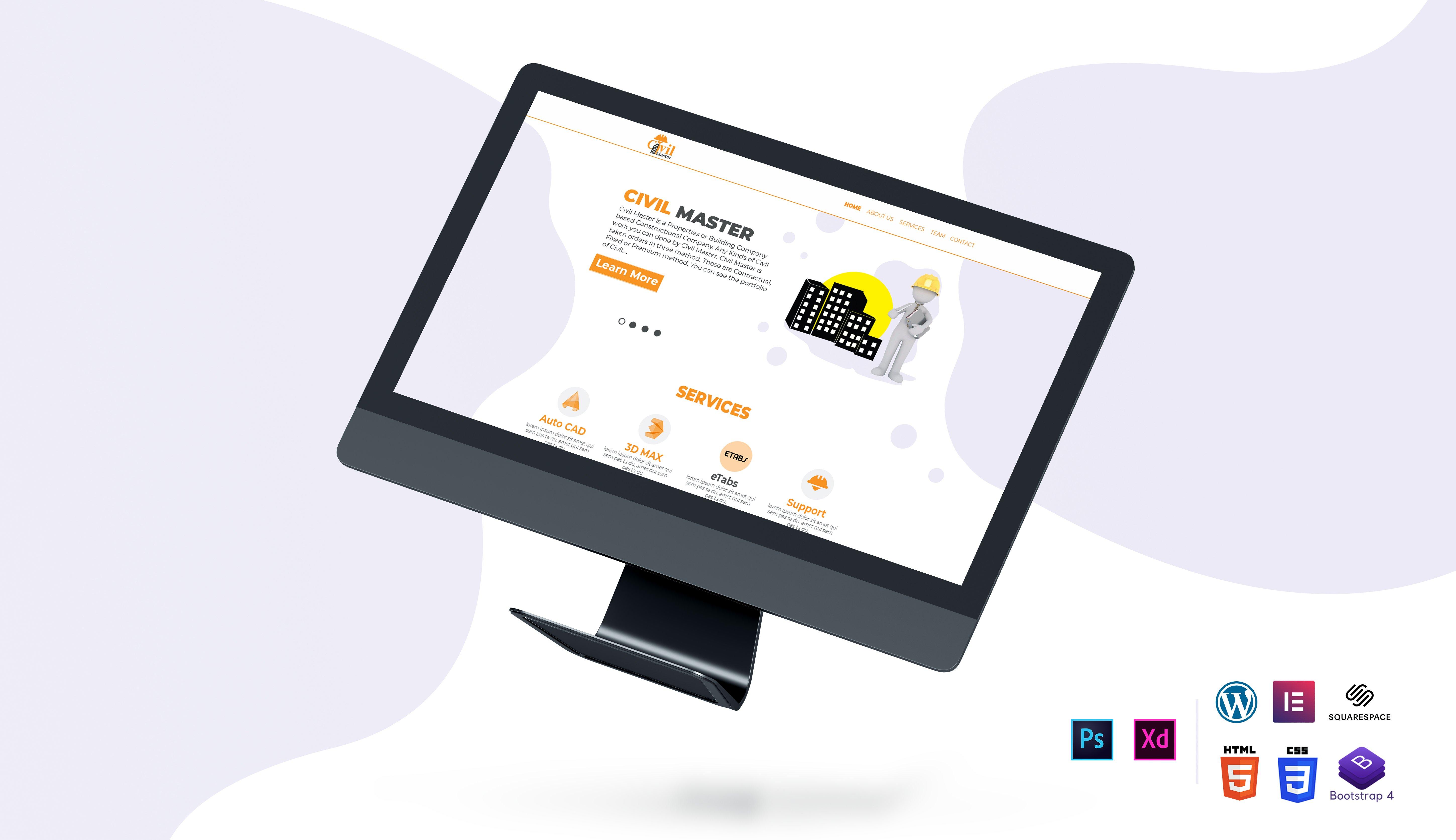 I will design photoshop web template psd website ui ux mobile app