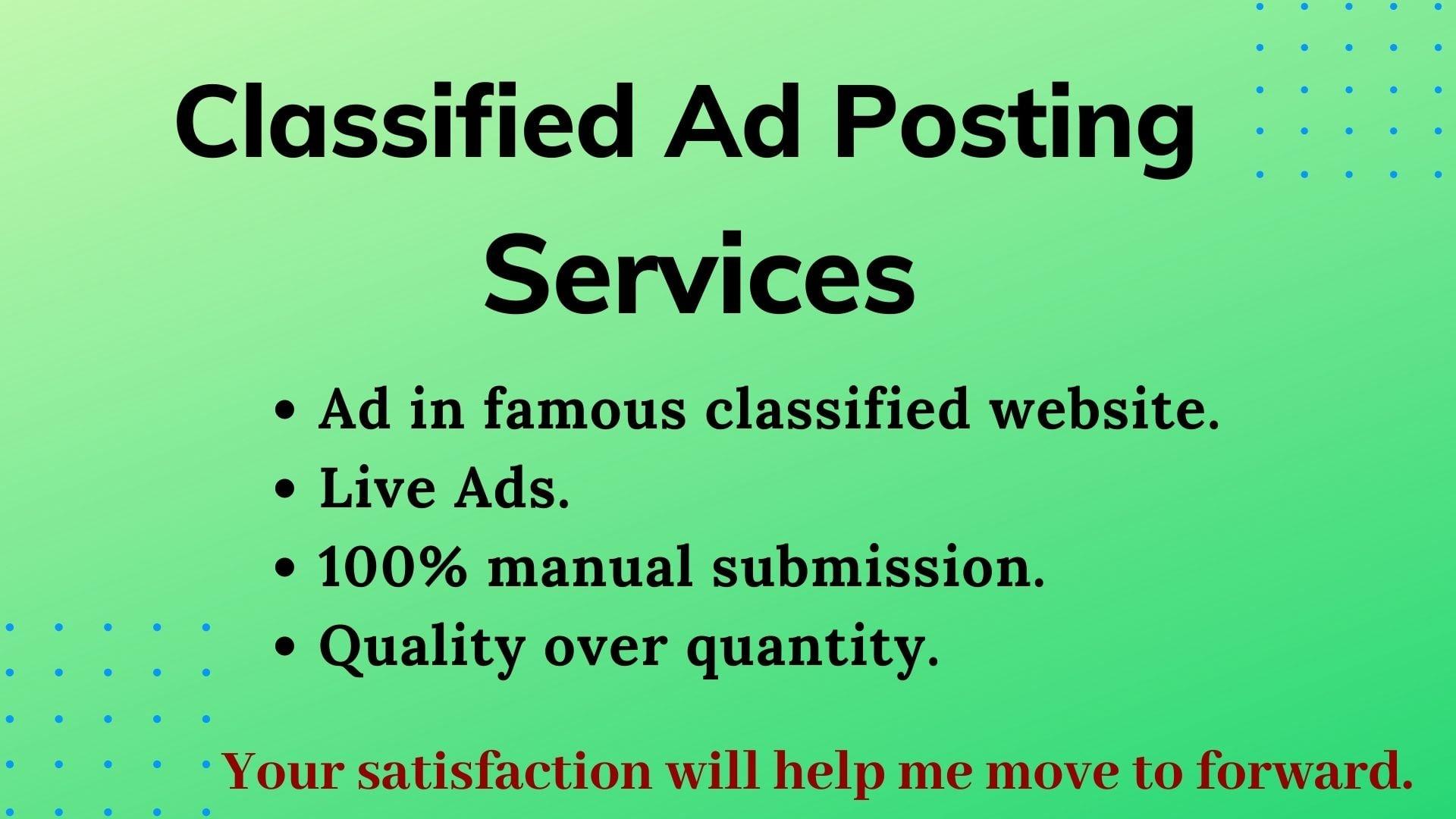 I Will Do 50+ Manual Classified Ads Posting On Top Ad Websites