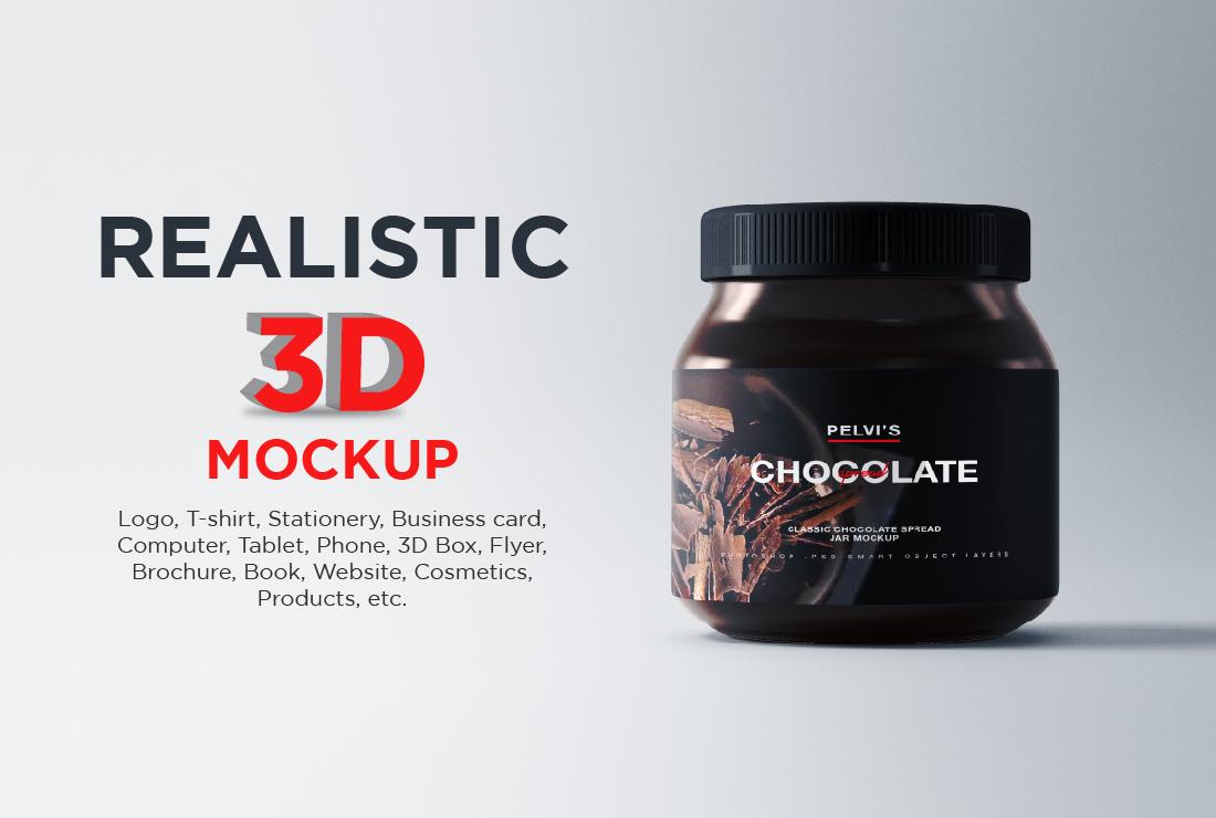 I will do a 3d Logo mockup, T-shirt mockups, and Product Packing box design