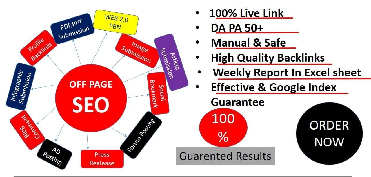 I will Provide Weekly Super Booster full off page SEO with high authority linkbuilding Method