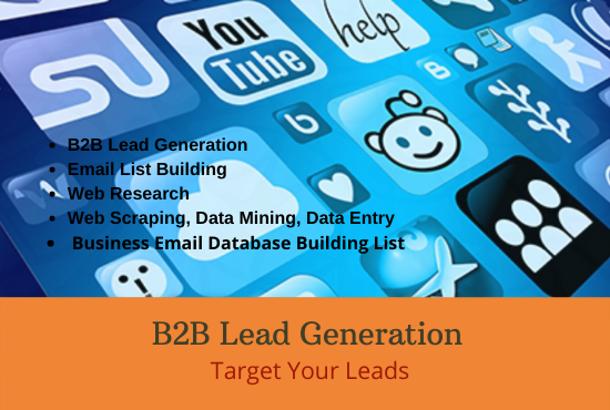I will do b2b lead generation, data entry or web recharge and email list