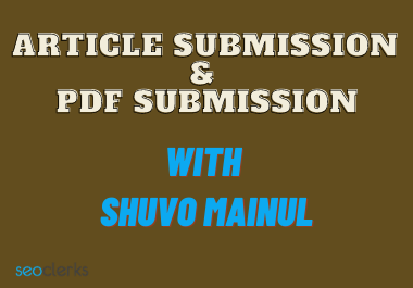 I Will Do 20 Article Submission And 20 PDF Submission 