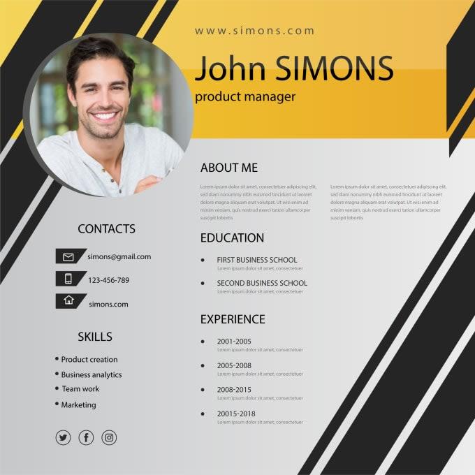 I will design attractive and incredible resume for you within 12 hours