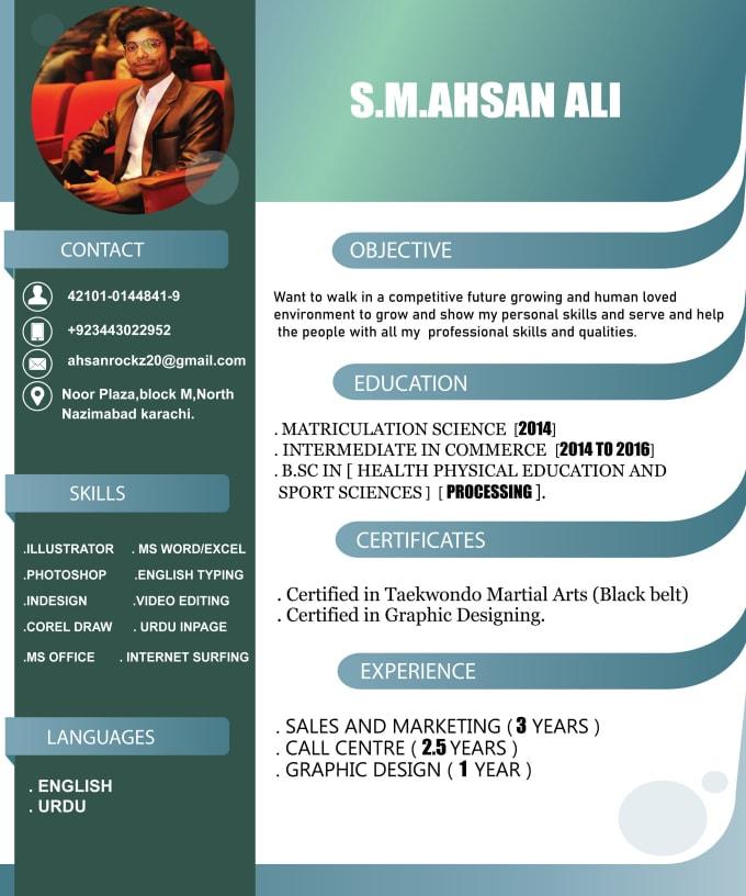 I will design attractive and incredible resume for you within 12 hours