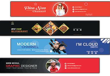 I will design creative YouTube thumbnail and banner