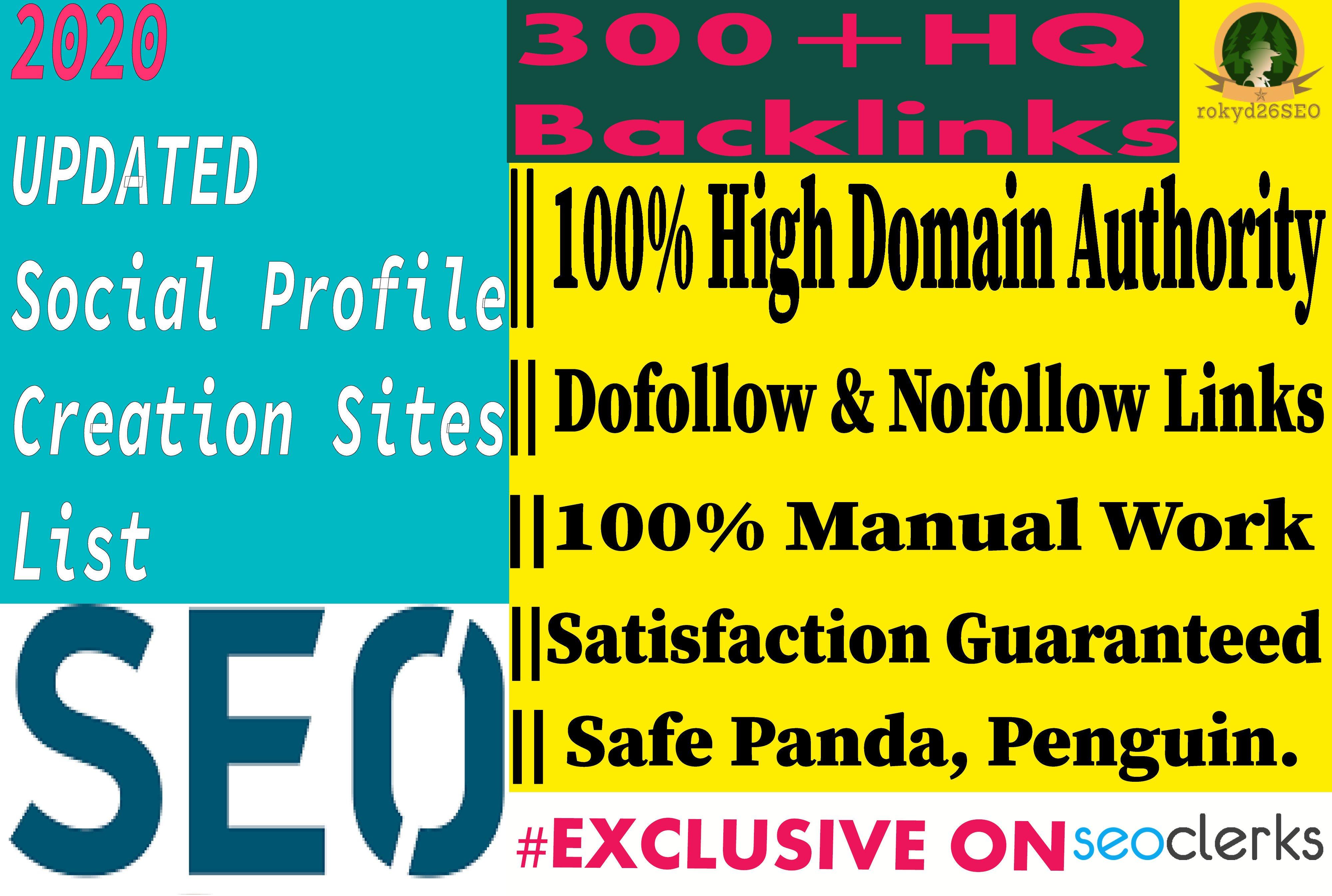 I will create 40 High_Quality Social Profile Creation Backlinks in your website on proper sites 