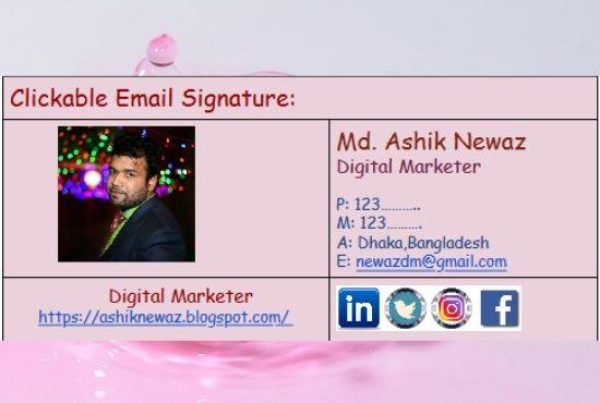 I will design HTML email signature for your email