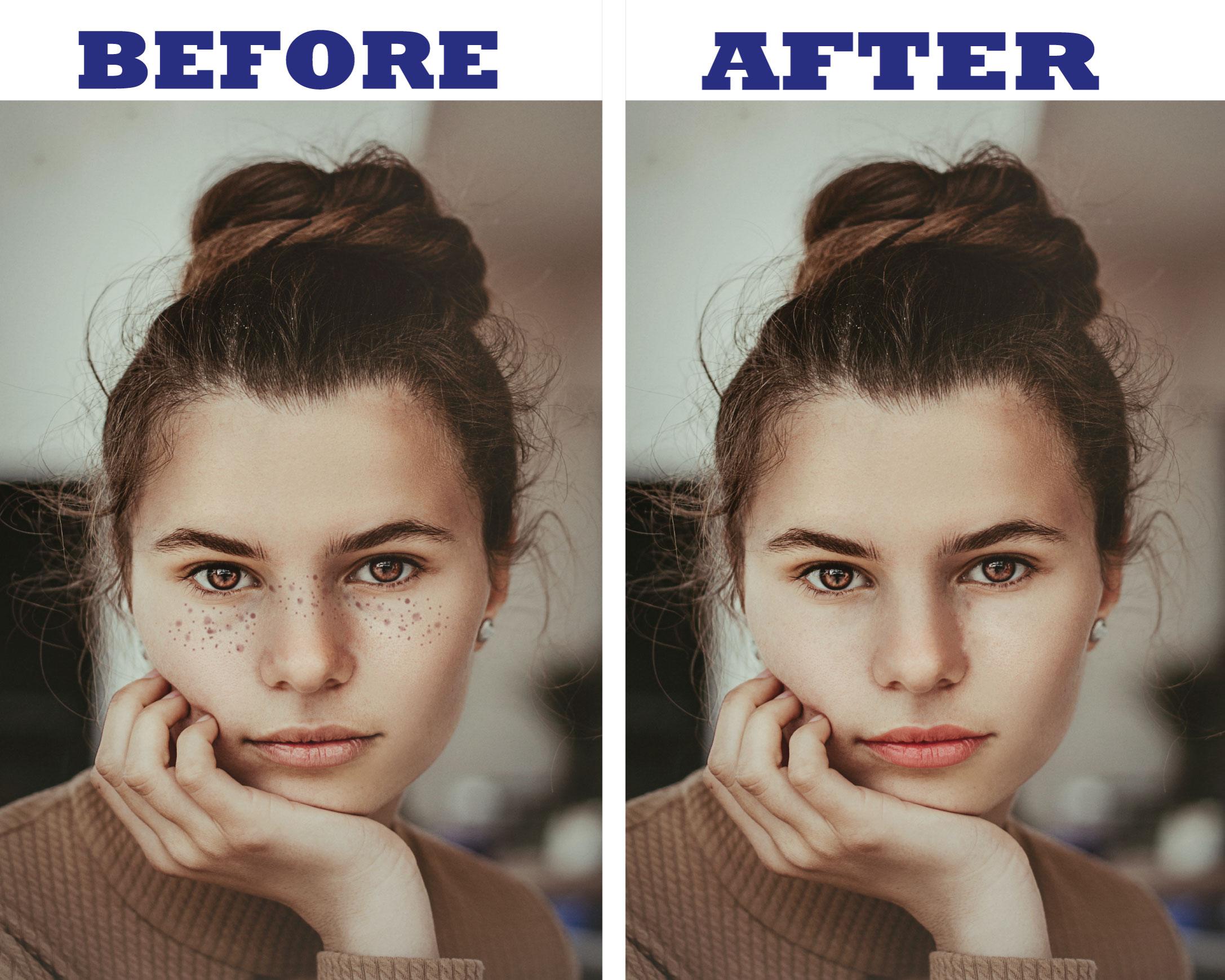 Natural looking portrait retouching and photo editing service