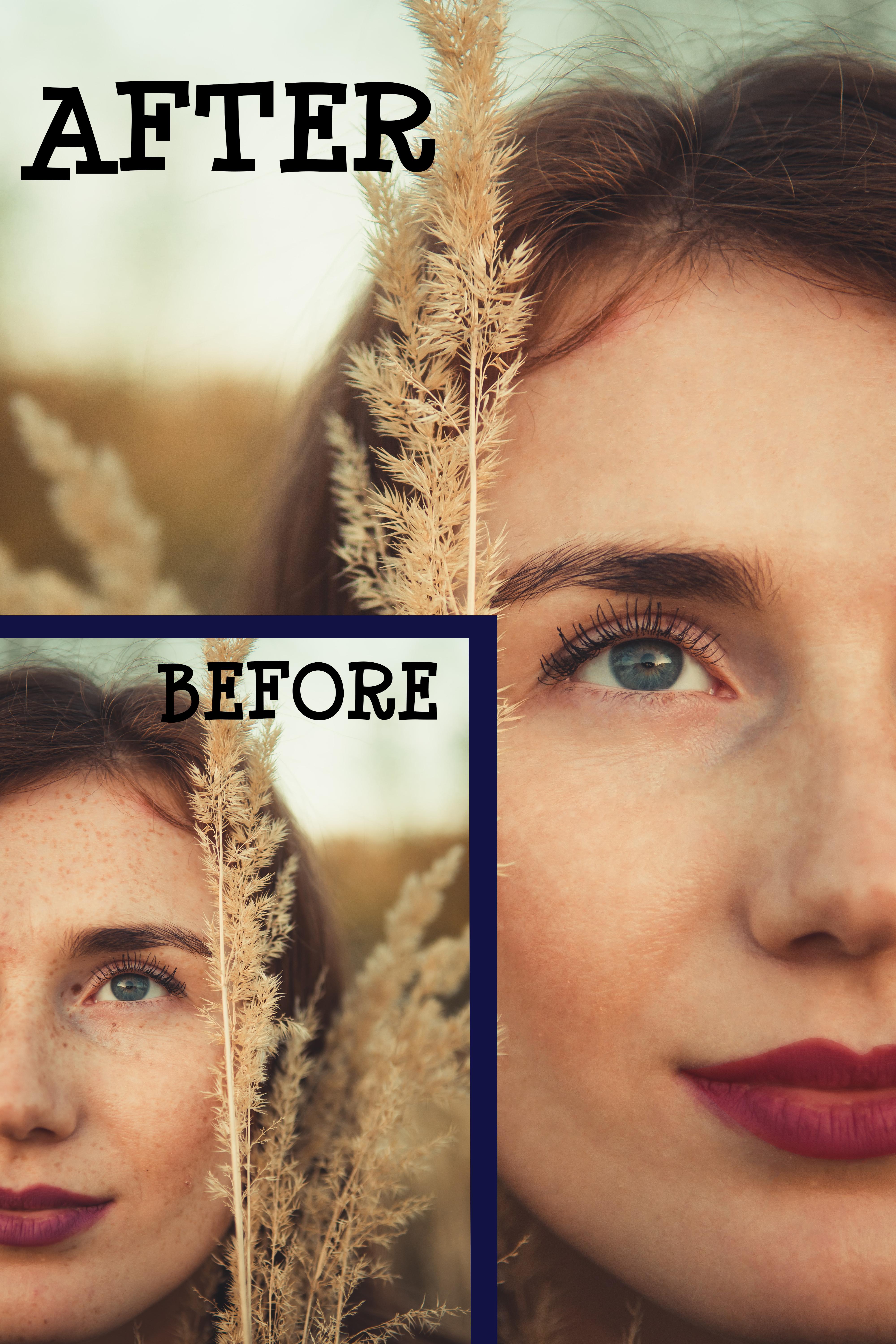 Natural looking portrait retouching and photo editing service