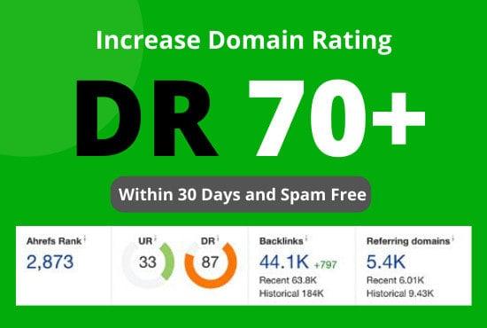 I will increase ahrefs domain rating DR 50 plus by SEO authority backlinks
