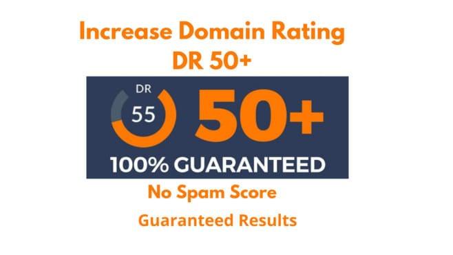 I will increase domain rating ahrefs DR 50 plus with seo high quality backlinks