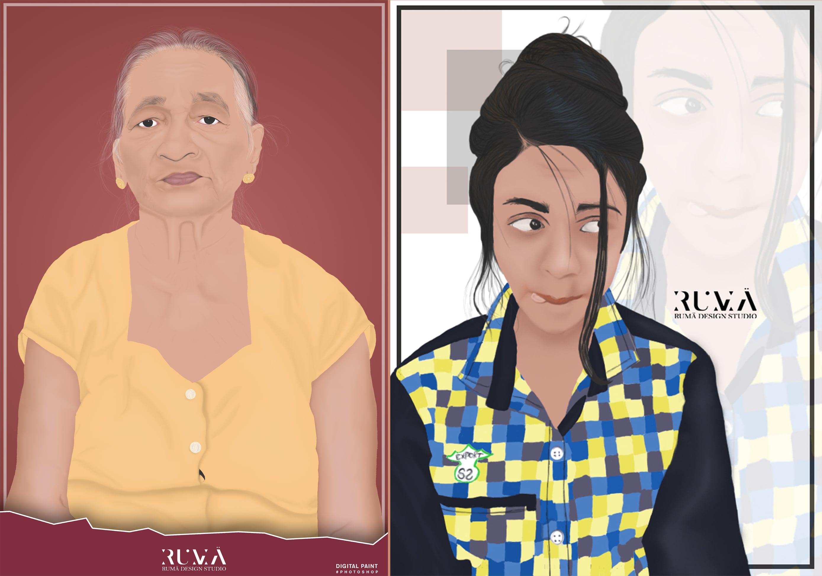 Vector Portrait Digital Drawing