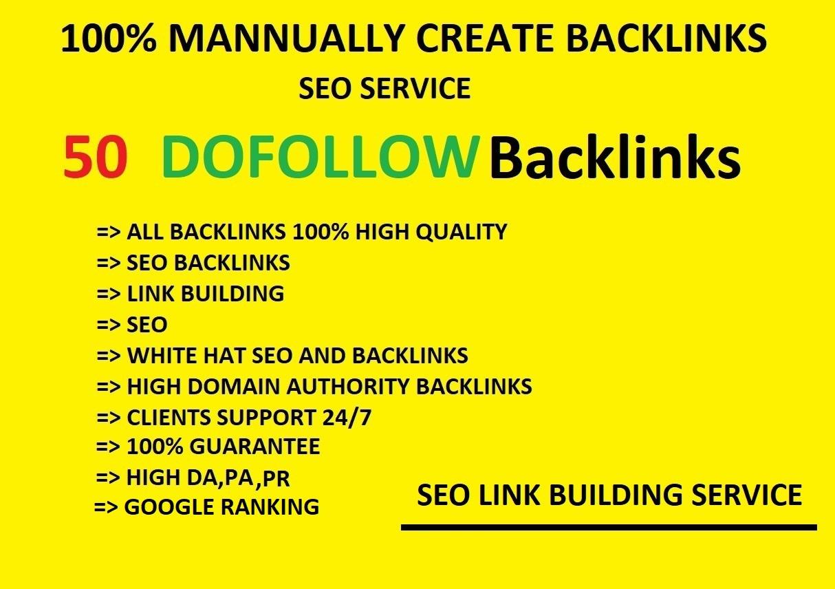 50 high quality da, pa Dofollow backlinks and boost ranking