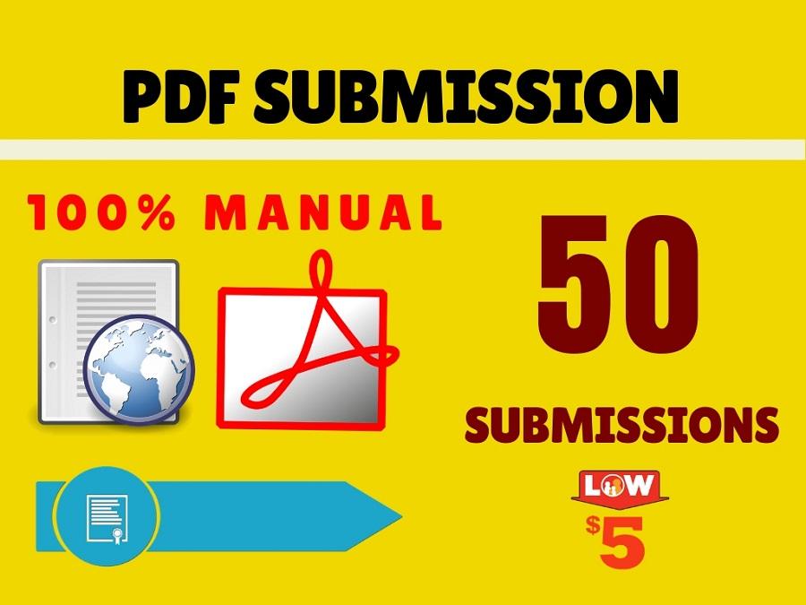I will do 25 manual PDF submission on document sharing sites