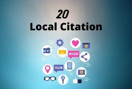 I will manually do 20 local citation or Business listing for all country 