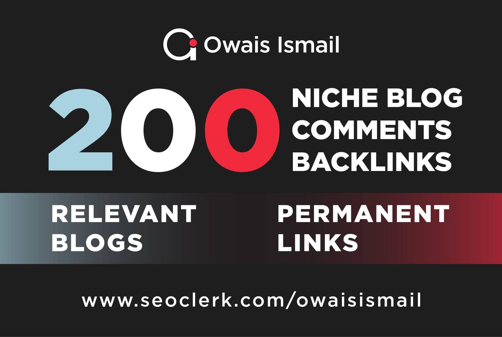 I will do 200 Niche Relevant Blog Comments Backlinks On High DA 15 Plus