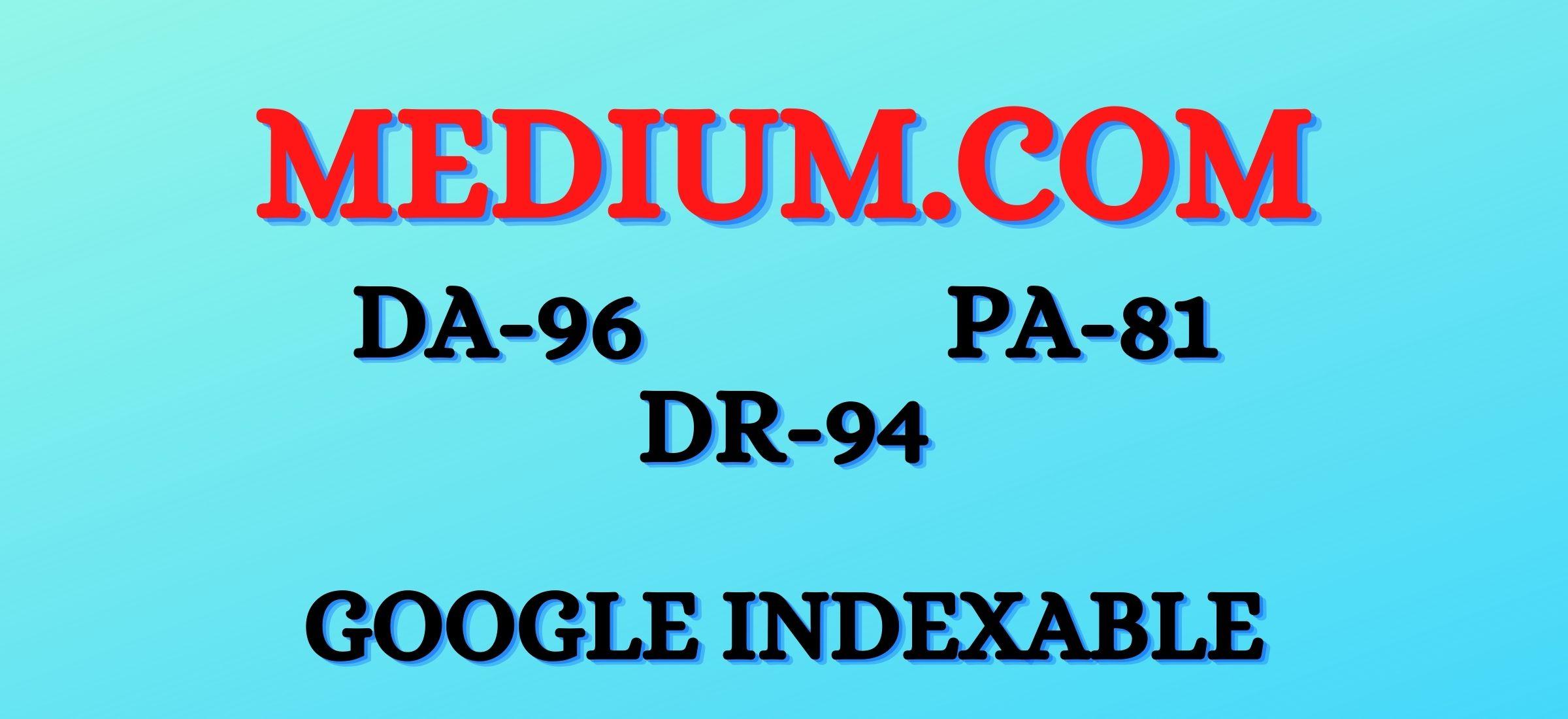 Write & publish High quality guest post backlink on Medium DA-96