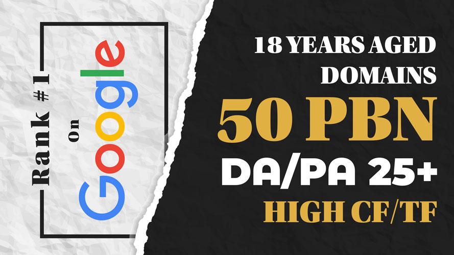 50 High DA/PA PBN Backlinks To Rank 1 Fast