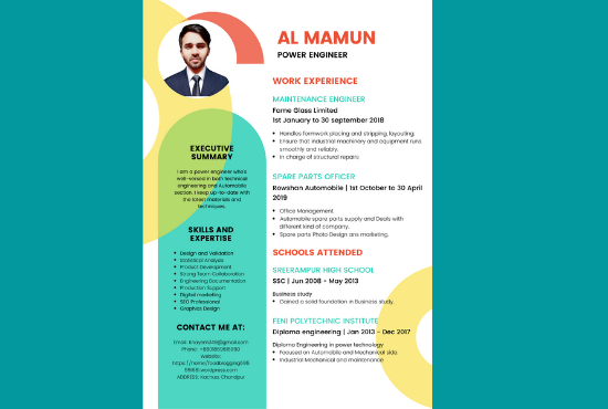 I will make professional graphics design resume and cv 