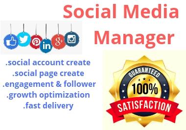 I will be your social media manager and content creators.