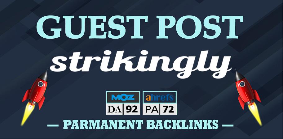 I will Write and Publish Unique Guest Post on Strikingly.com DA 92