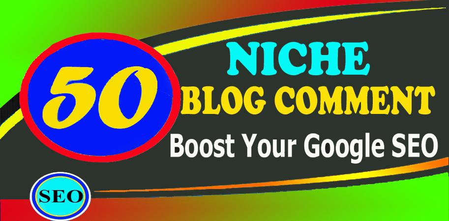 Create Manually 50 Niche Relevant Blog Comment Backlink 