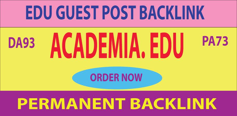 Academia .EDU Guest Post Backlink DA93 PA73