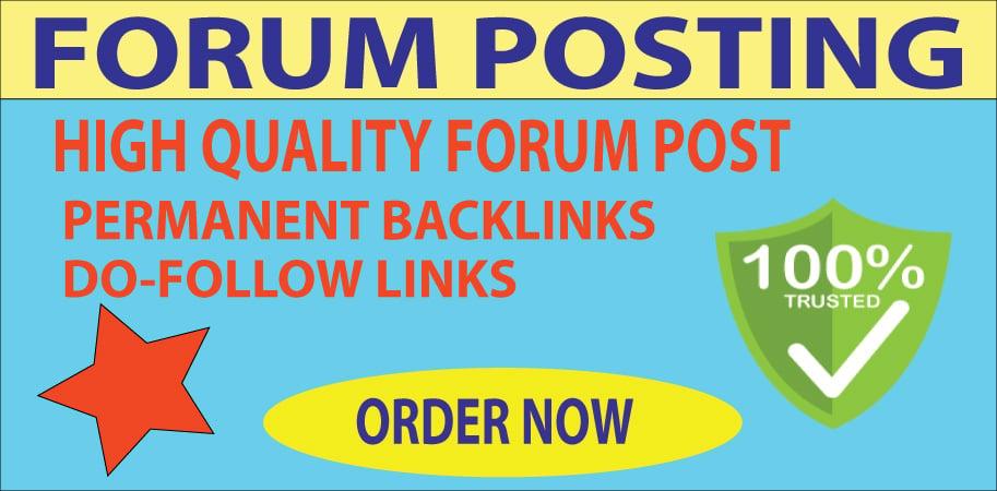Strong 20 Forums Post On Permanent Backlinks With High DA Sites