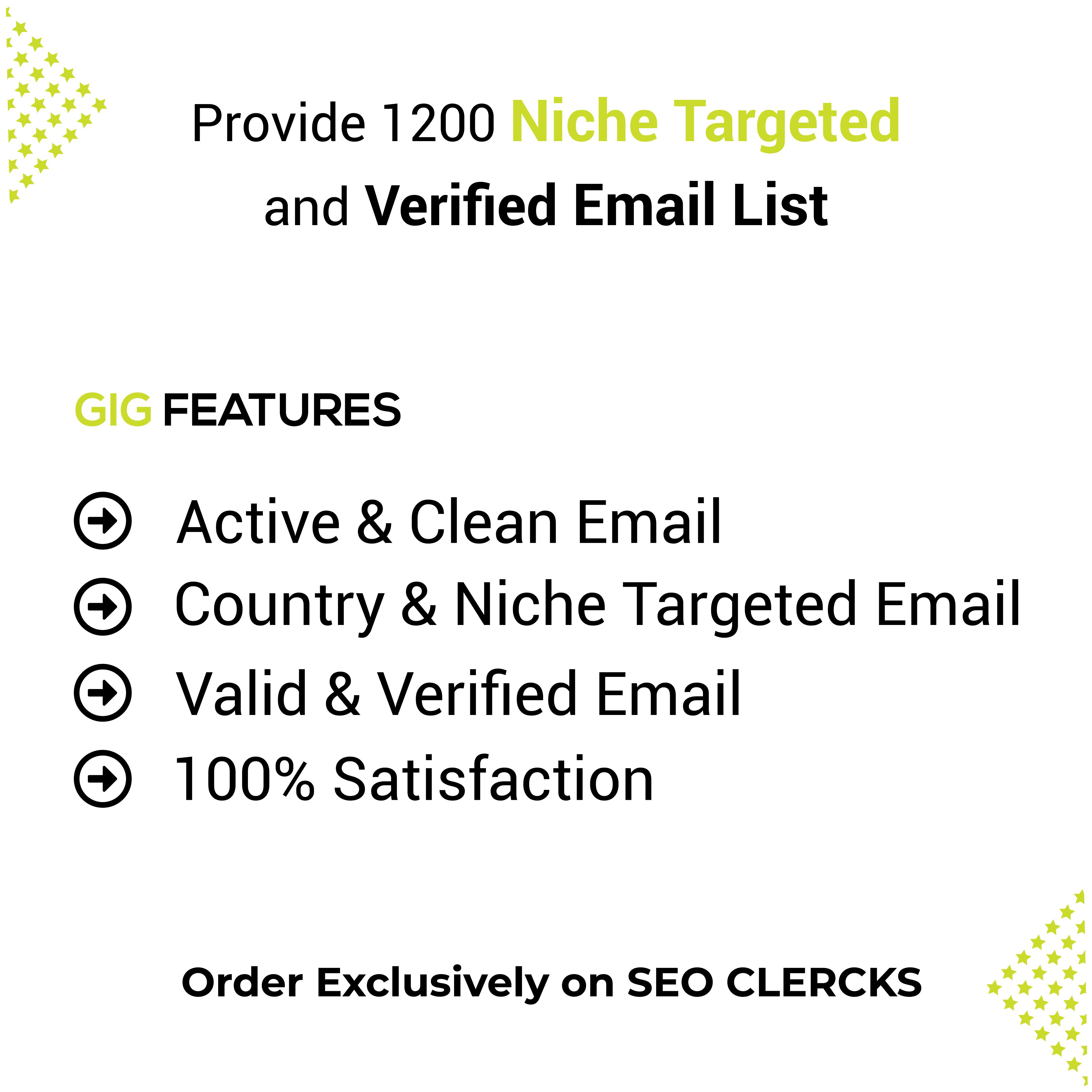 I will collect 1200 verified and niche targeted email list