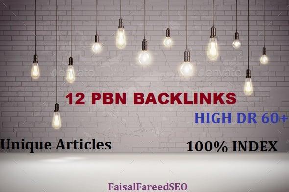 Get 12 DR 60 to 50+ permanent homepage high quality pbn backlinks