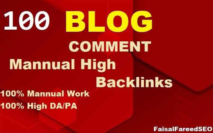 Create Manual 100 High Quality Dofollow Blog Comments High Authority Backlinks