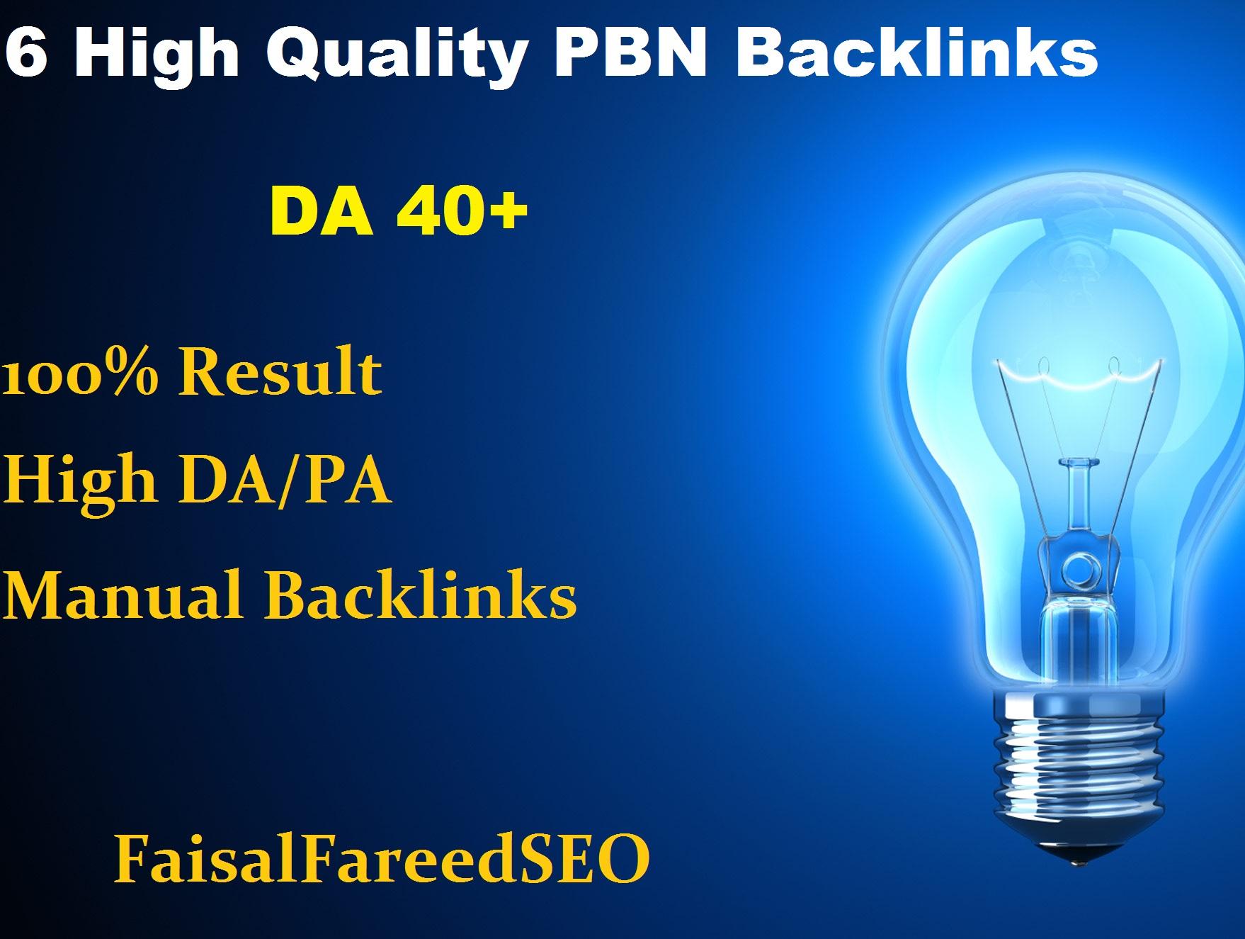 6 high DA 40 to 30+ homepage high quality pbn Dofollow backlinks 
