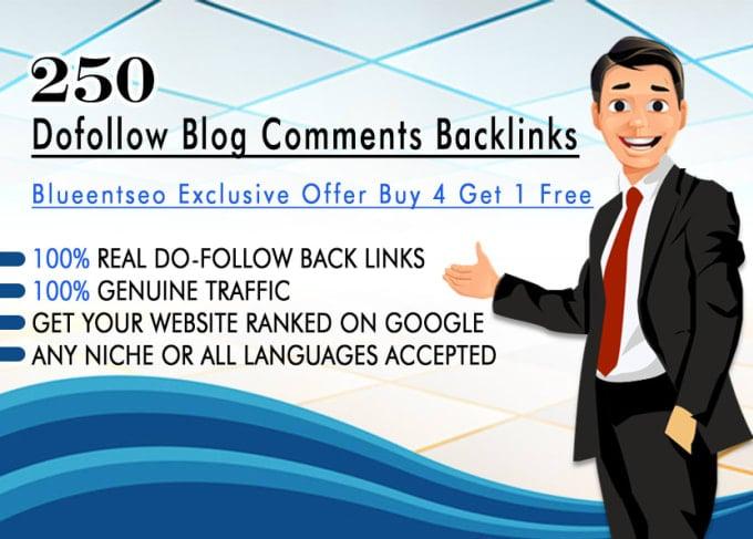 Create 250 dofollow blog comments backlinks