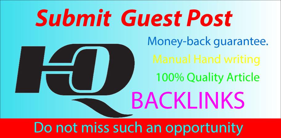 Write and Publish 5 Guest Posts High Quality Websites Google Indexable 