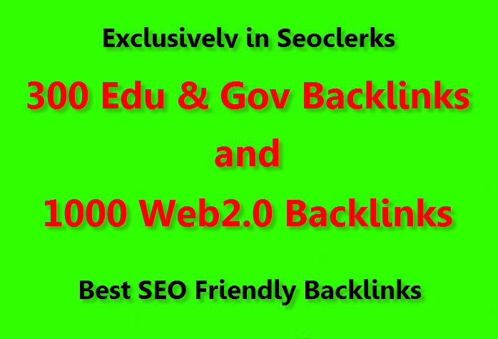 Provide 300 edu backlinks and 1000 web2 backlinks