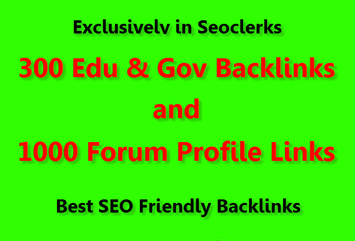 Provide 300 Edu Backlinks and 1000 Forum Profile Backlinks to diversify your seo