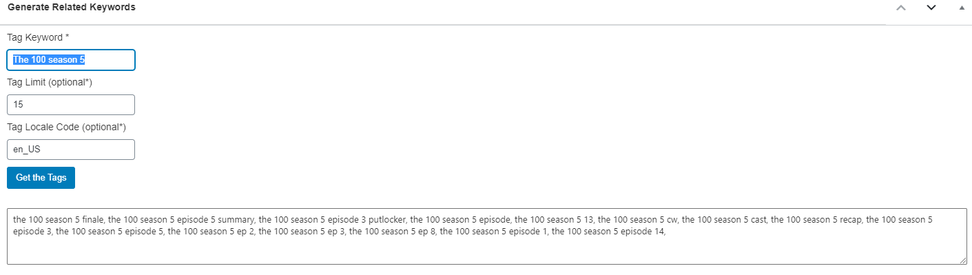 Google Related Keywords Generator plugin for Wordpress