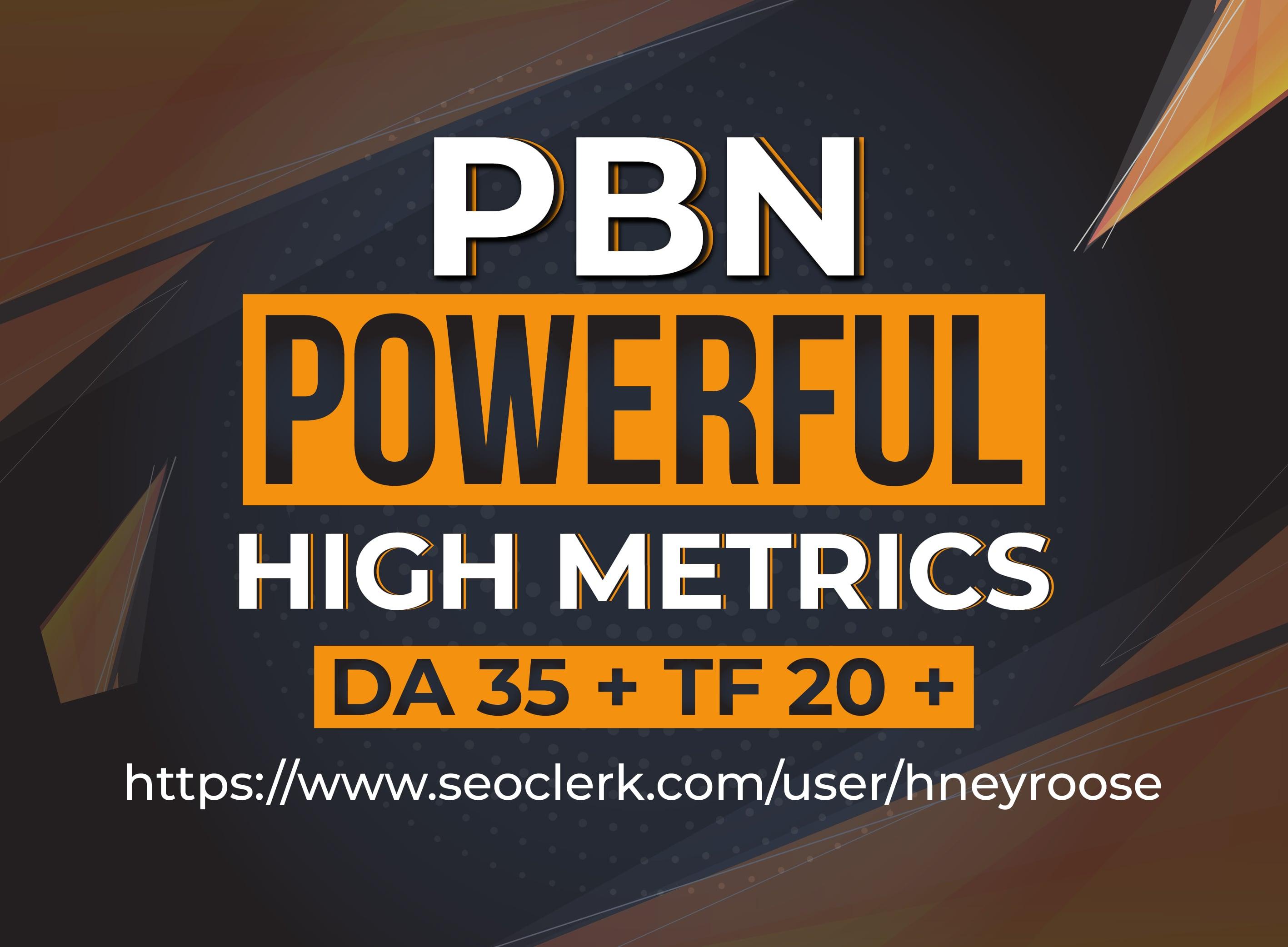 Create 15 permanent High DA PA CF Powerful PBN Backlinks In 24 Hour