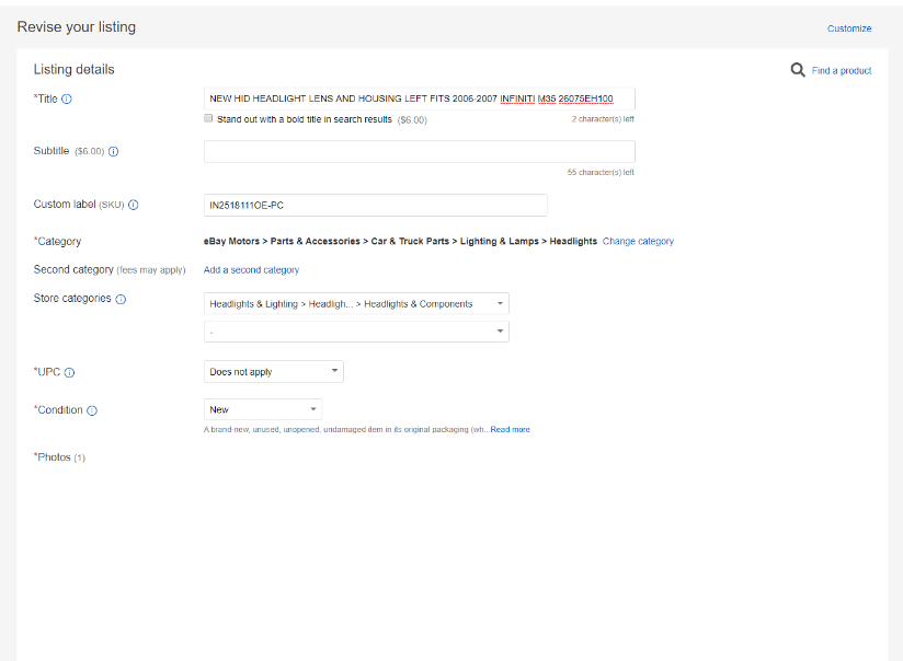 15 listing product ebay or amazon and dropship from the source