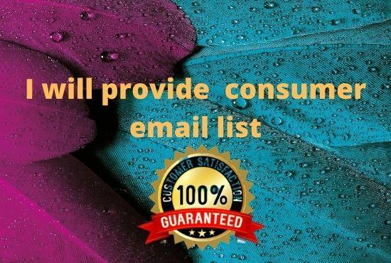 I will provide you active consumer email list for USA