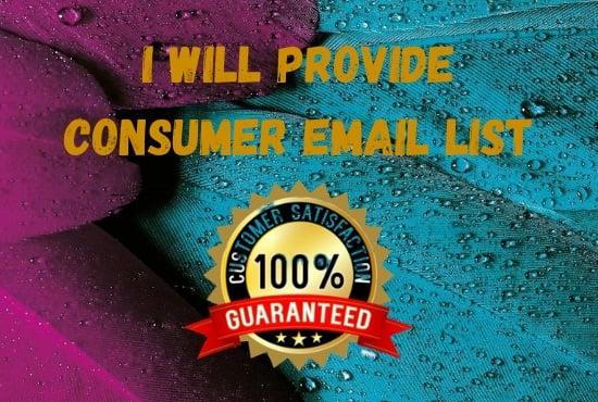 I will provide you active consumer email list 