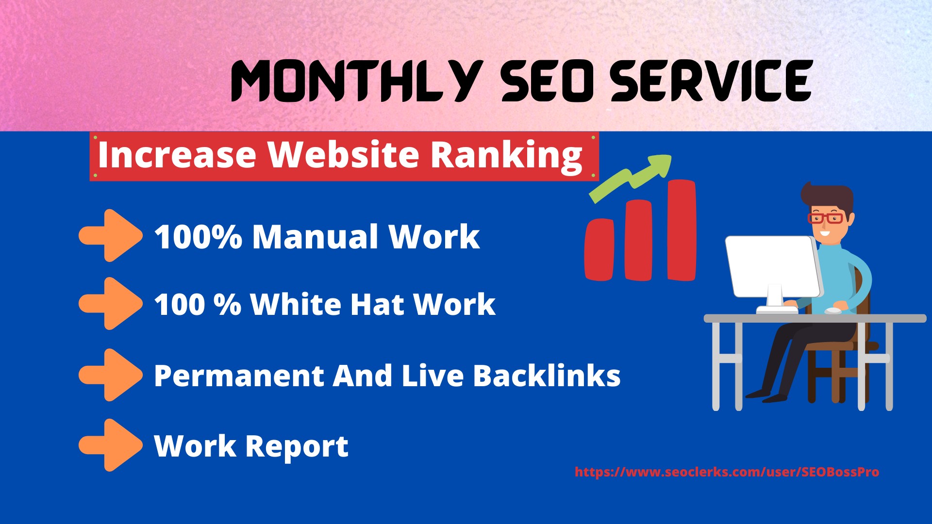 I will create manually white hat monthly SEO service higher ranking in google