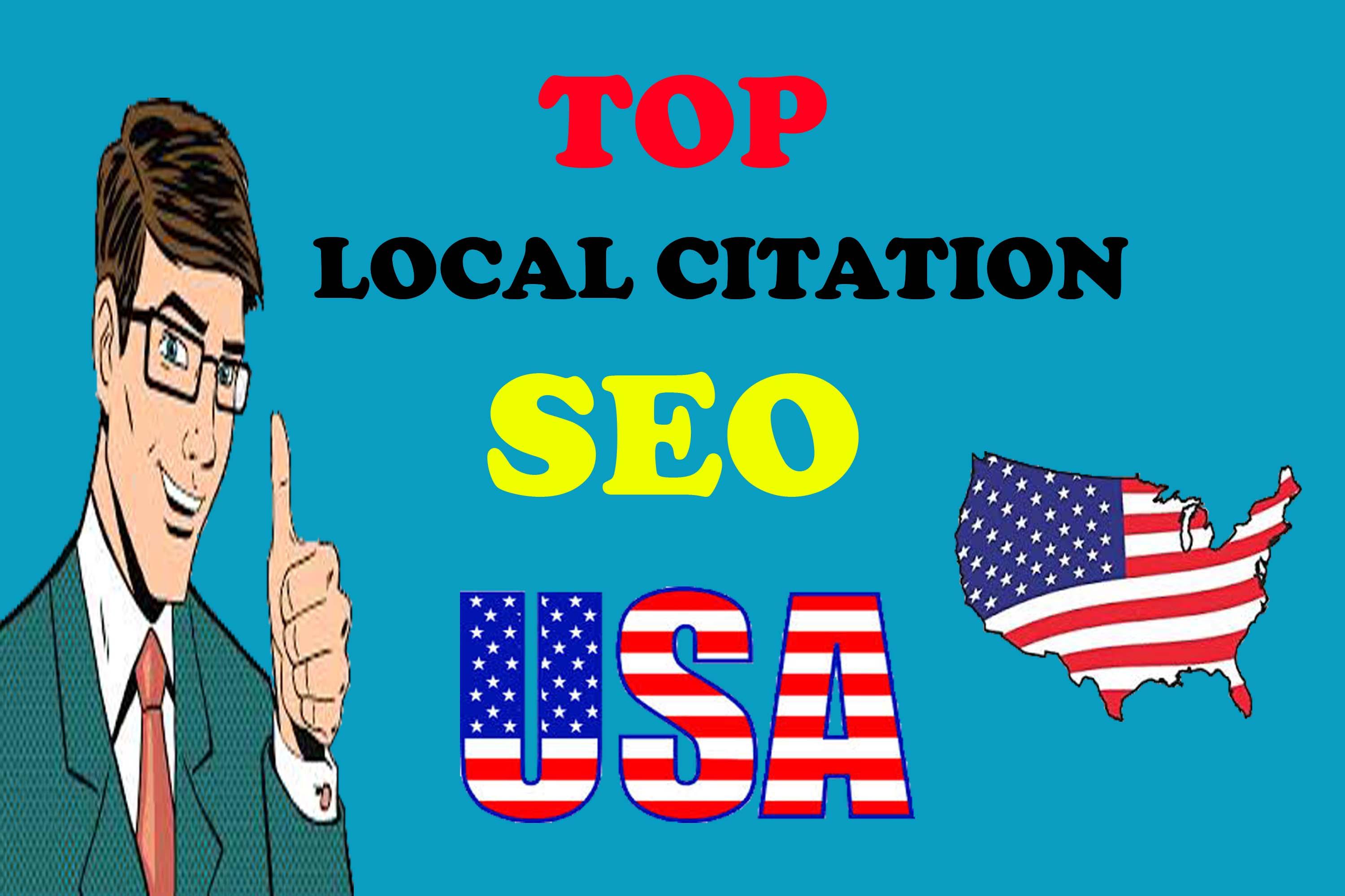 I will create Live Top 30 USA local citation or local SEO, map listing for your website
