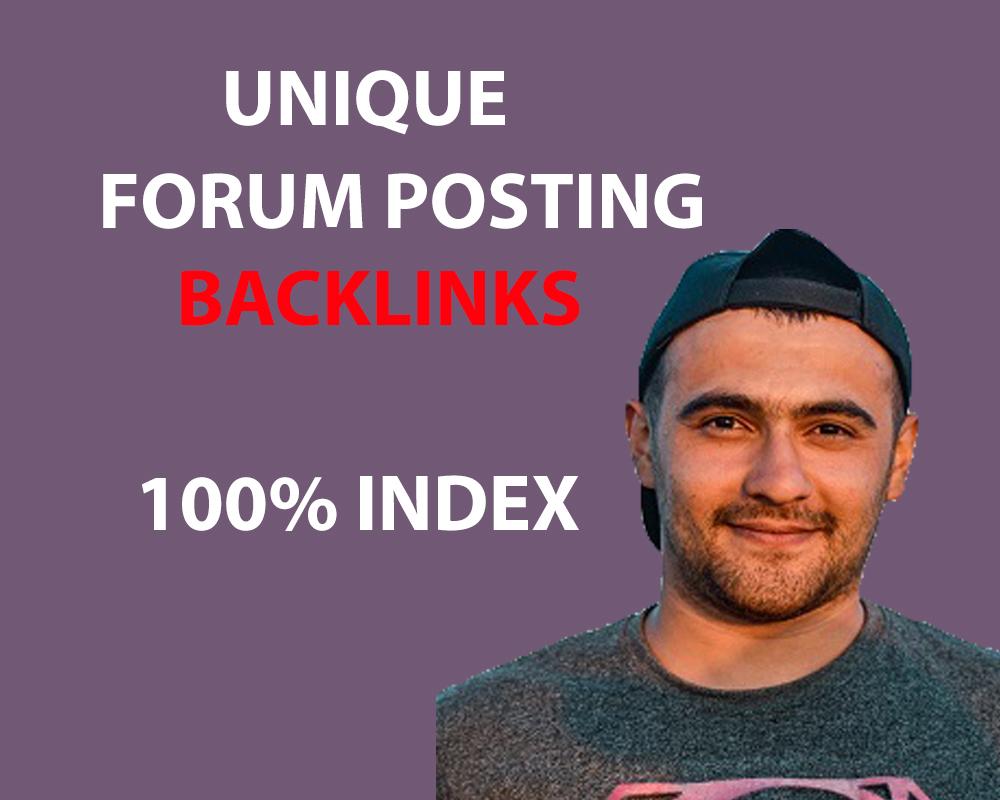 100 percent index Manually 20+ Forum Posting SEO Backlinks For your website