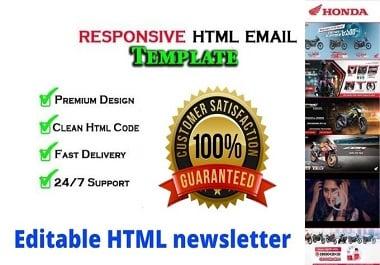 I will design responsive HTML email template or newsletter