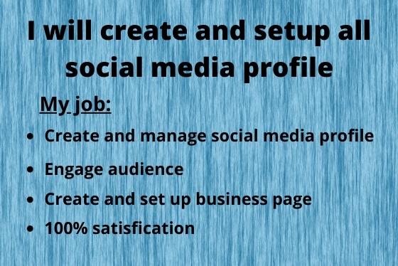 I will create and set up all social media profile