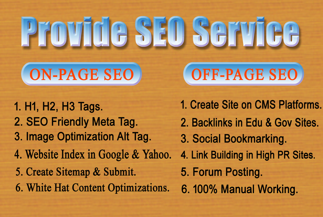 I will provide SEO service for Google Top Ranking